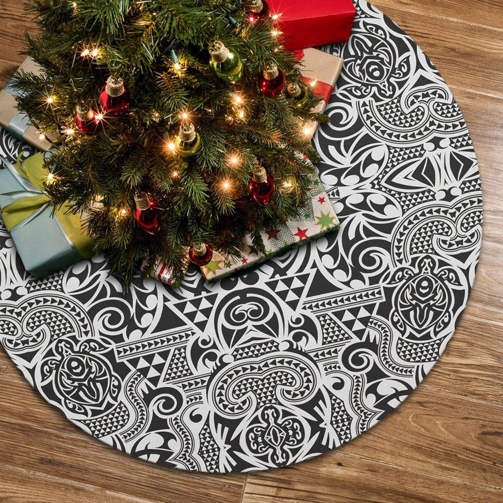 Polynesian Kakau Turtle Tree Skirt 85x85 cm Black Tree Skirt - Polynesian Pride