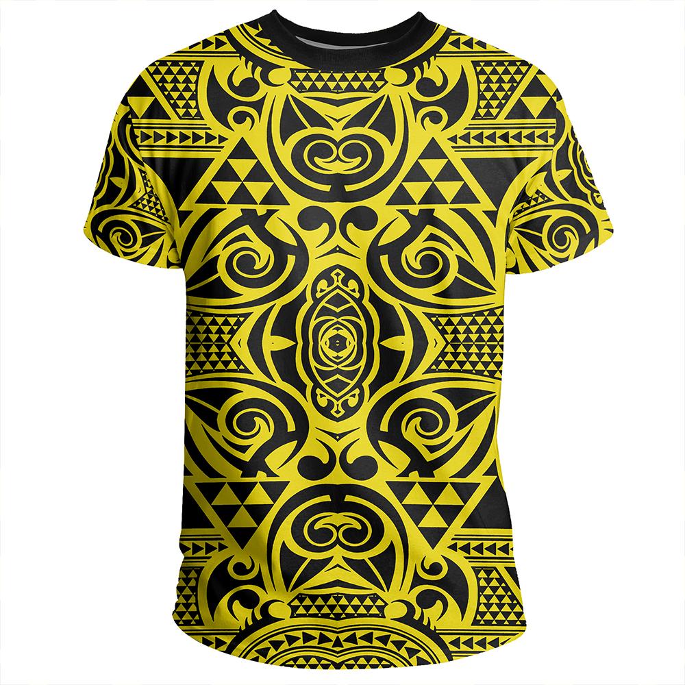 Polynesian Kakau Turtle Yellow T Shirt - Polynesian Pride
