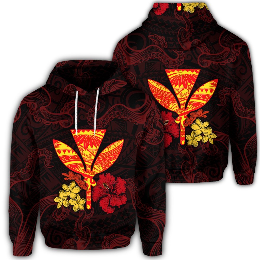 Polynesian Kanaka Maoli Flower Hoodie Unisex Art - Polynesian Pride