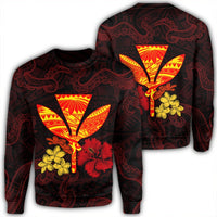 Polynesian Kanaka Maoli Flower Sweatshirt AH Unisex Black - Polynesian Pride