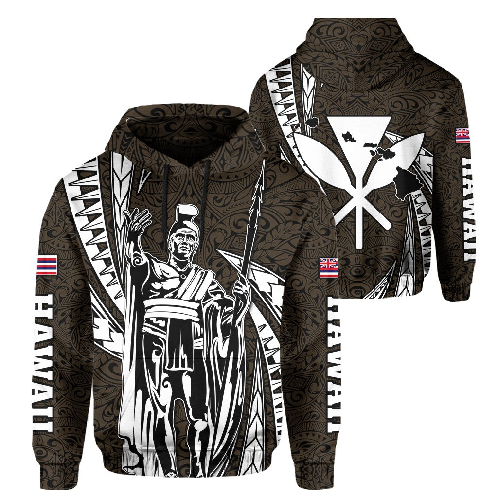 Polynesian King Culture Gold Hoodie Mega Style Unisex Black - Polynesian Pride