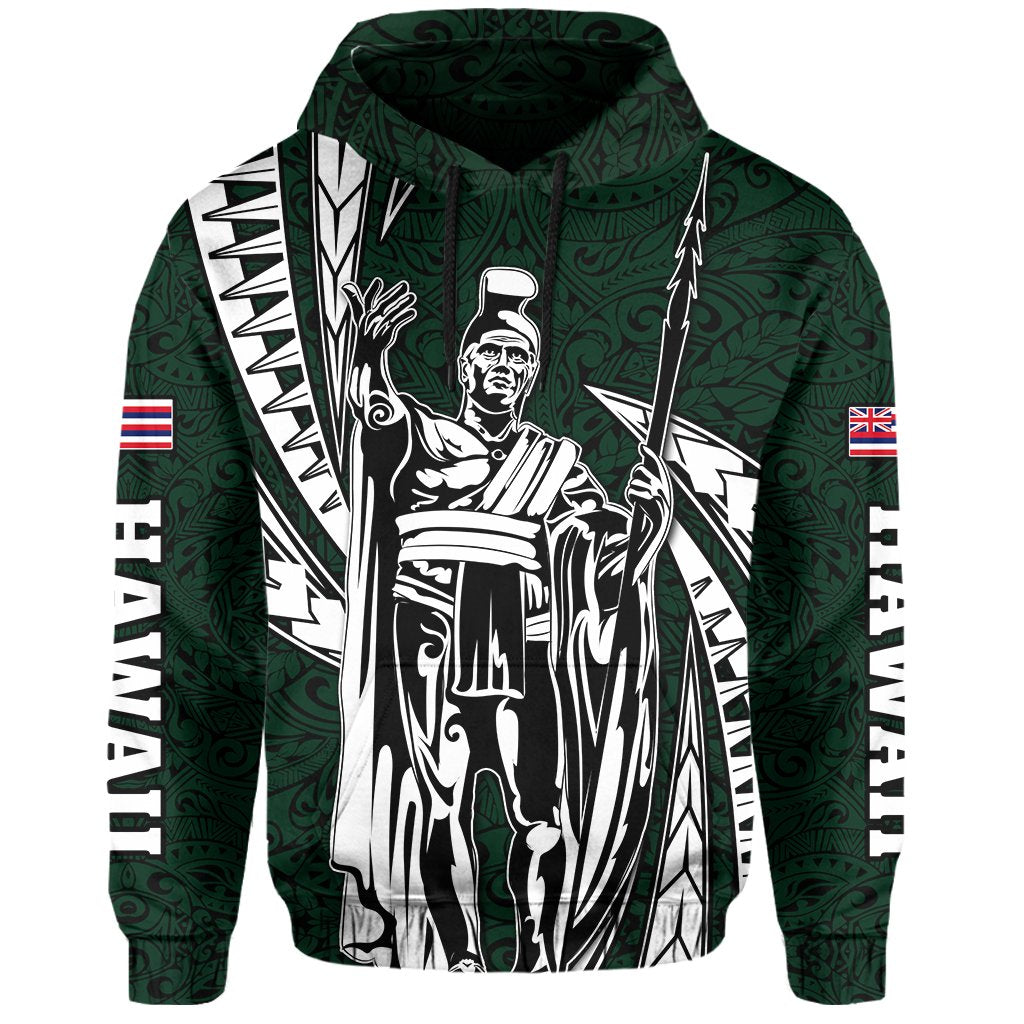 Polynesian King Culture Green Hoodie Mega Style - Polynesian Pride