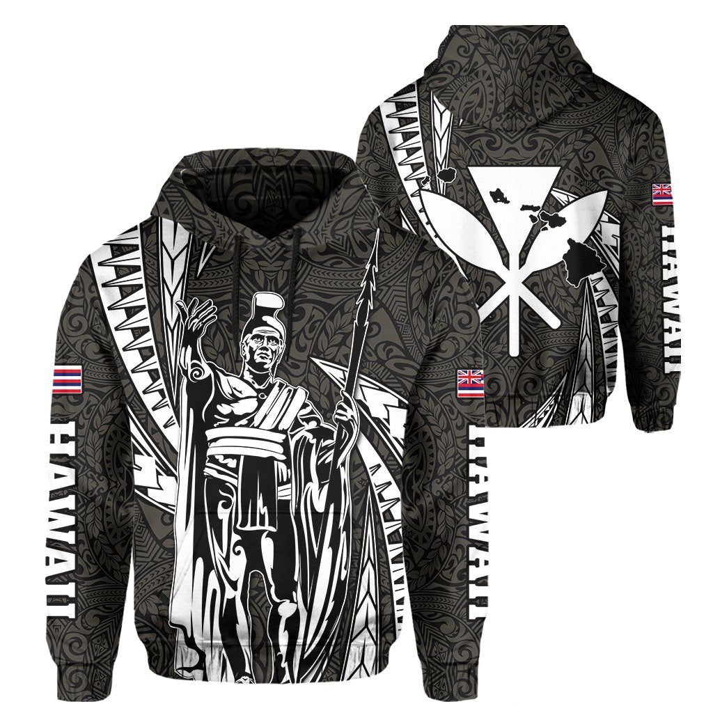 Polynesian King Culture Old Hoodie Mega Style Unisex Black - Polynesian Pride