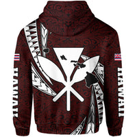Polynesian King Culture Red Hoodie (Zip up) Mega Style - Polynesian Pride