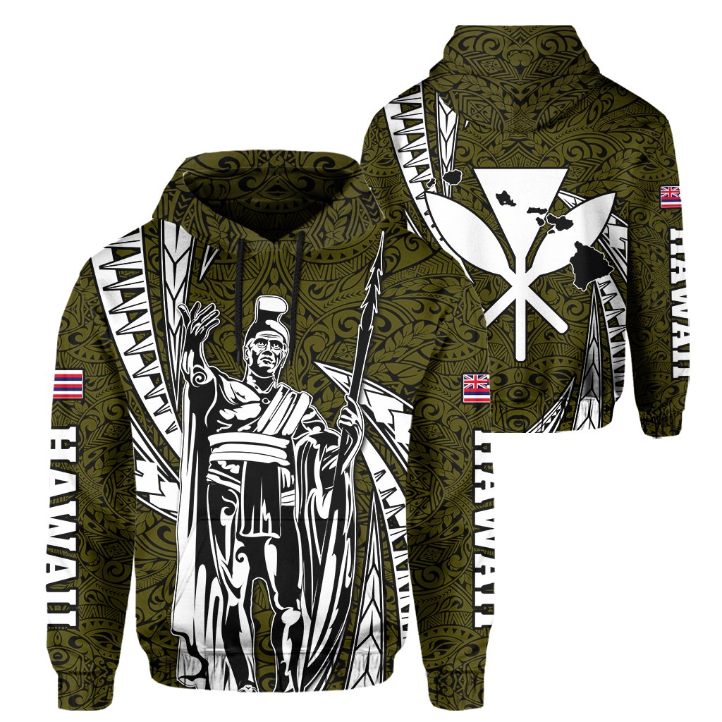 Polynesian King Culture Yellow Hoodie Mega Style Unisex Black - Polynesian Pride