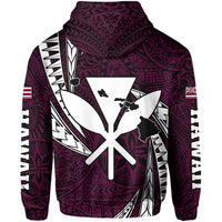 Polynesian King Hawaiian Style Tribal Tattoo Pink Hoodie (Zip up) Mega Style - Polynesian Pride