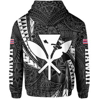 Polynesian King Hawaiian Style Tribal Tattoo White Hoodie (Zip up) Mega Style - Polynesian Pride