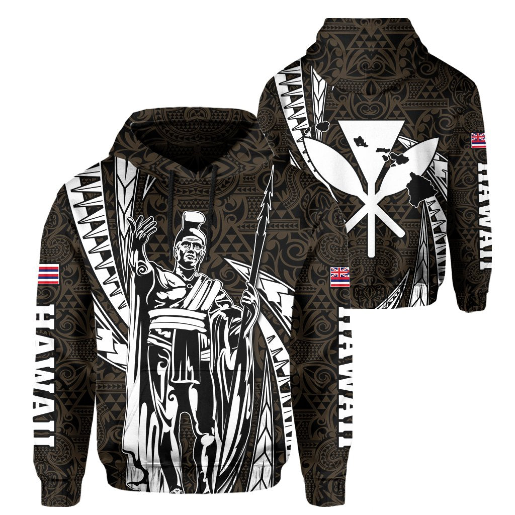 Polynesian King Kakau Turtle Gold Hoodie Mega Style Unisex Black - Polynesian Pride