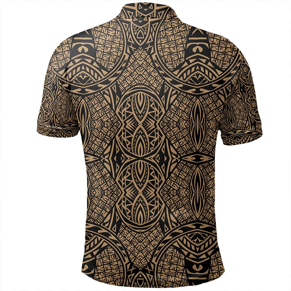 Unisex Polynesian Lauhala Mix Gold Polo Shirt - Polynesian Pride
