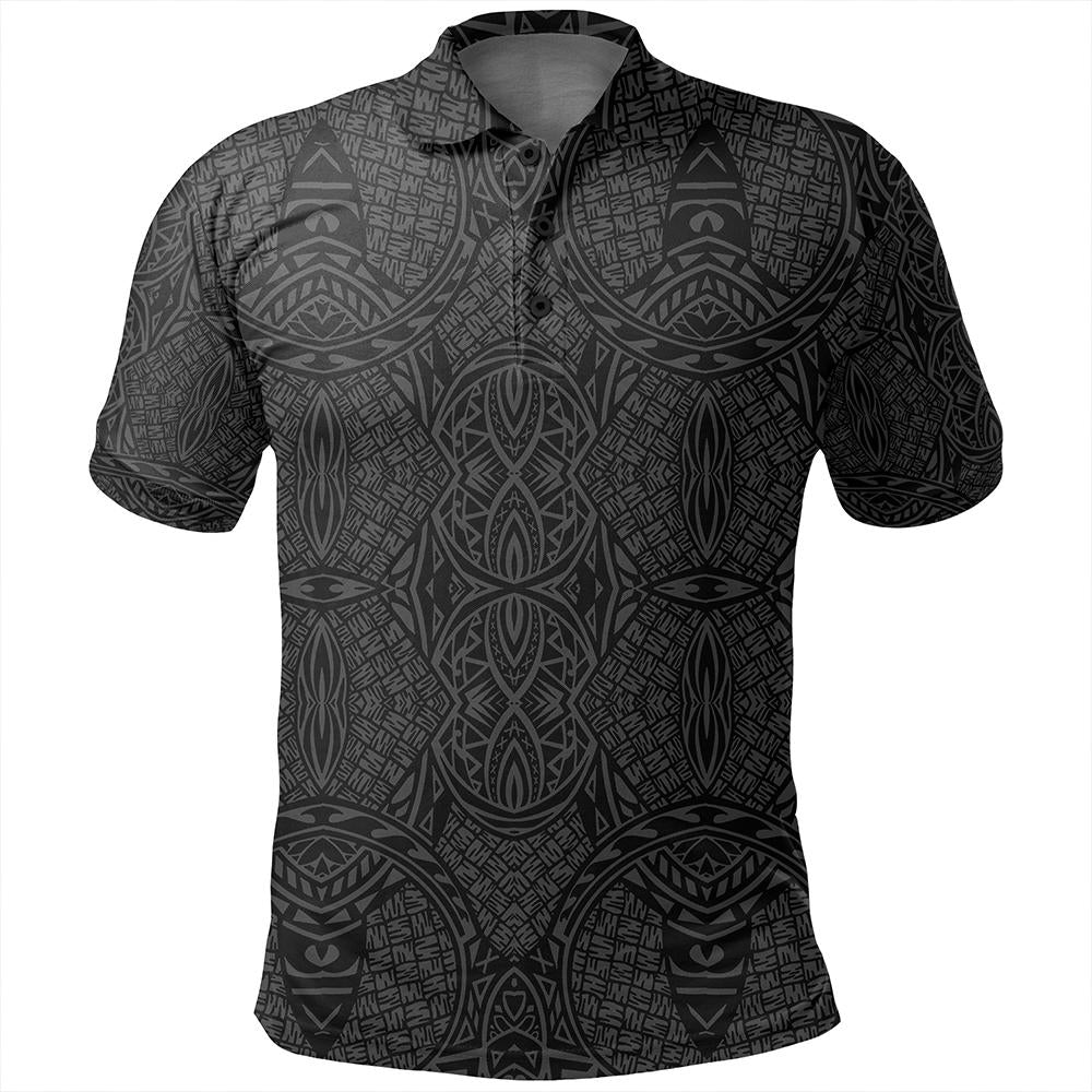 Unisex Polynesian Lauhala Mix Gray Polo Shirt - Polynesian Pride