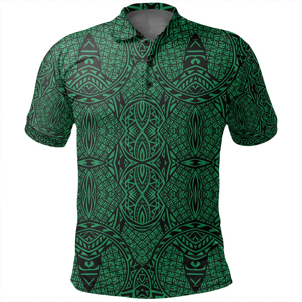 Unisex Polynesian Lauhala Mix Green Polo Shirt - Polynesian Pride