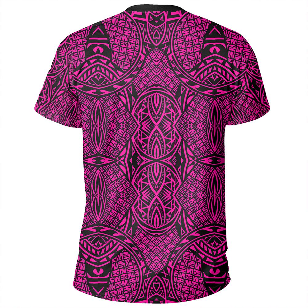Polynesian Lauhala Mix Pink T Shirt - Polynesian Pride