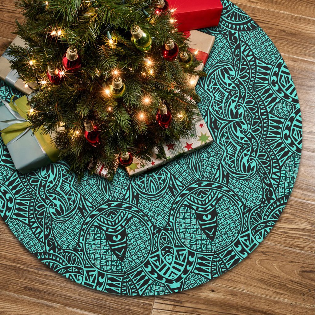 Polynesian Lauhala Mix Turquoise Tree Skirt 85x85 cm Turquoise Tree Skirt - Polynesian Pride