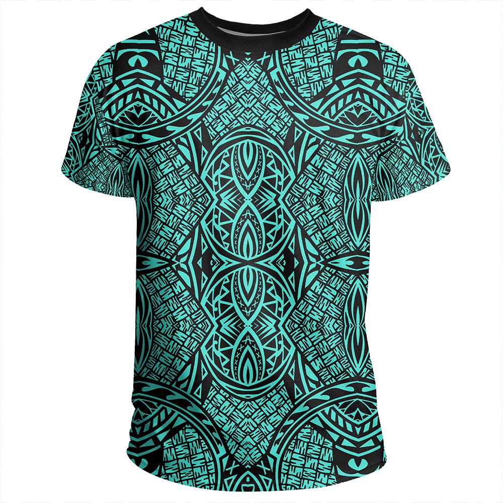 Polynesian Lauhala Mix Turquoise T Shirt - Polynesian Pride