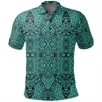 Unisex Polynesian Lauhala Mix Turquoise Polo Shirt - Polynesian Pride