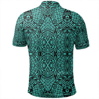 Unisex Polynesian Lauhala Mix Turquoise Polo Shirt - Polynesian Pride