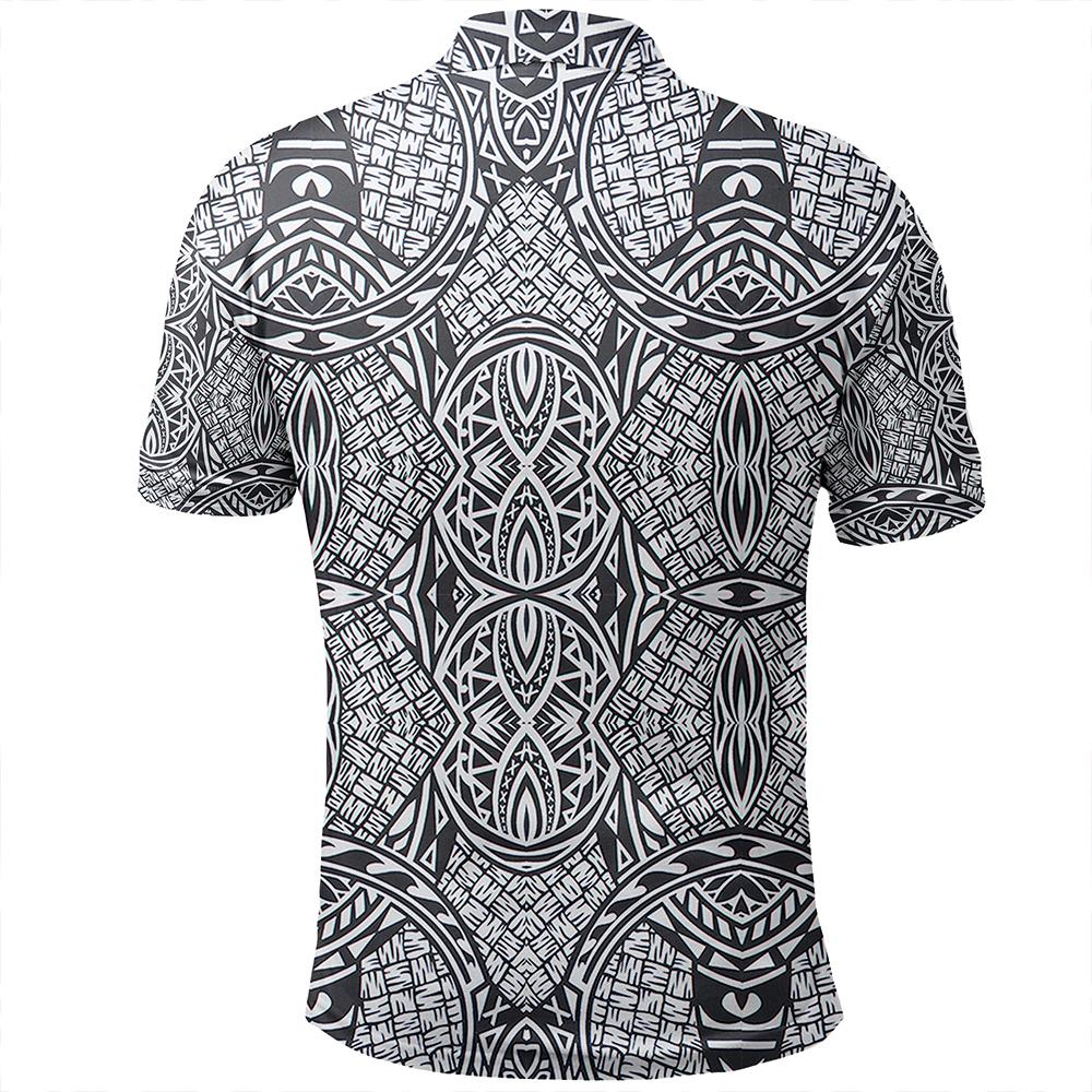 Unisex Polynesian Lauhala Mix White Polo Shirt - Polynesian Pride