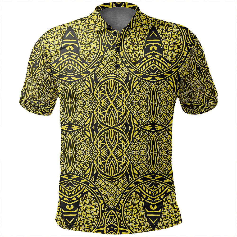 Unisex Polynesian Lauhala Mix Yellow Polo Shirt - Polynesian Pride