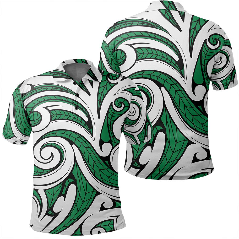 Unisex Polynesian Maori Ethnic Ornament Green Polo Shirt Unisex Art - Polynesian Pride