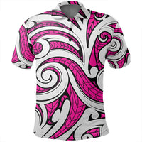 Unisex Polynesian Maori Ethnic Ornament Pink Polo Shirt - Polynesian Pride