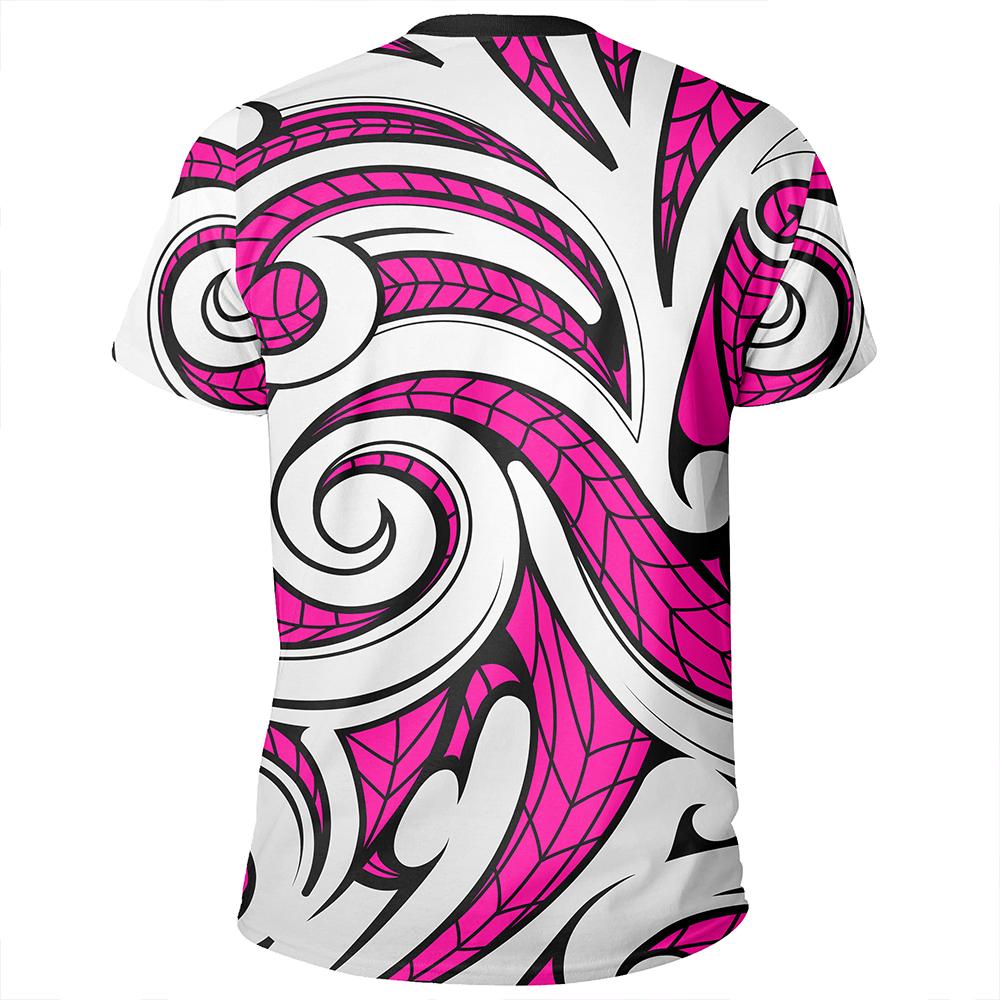 Polynesian Maori Ethnic Ornament Pink T Shirt - Polynesian Pride