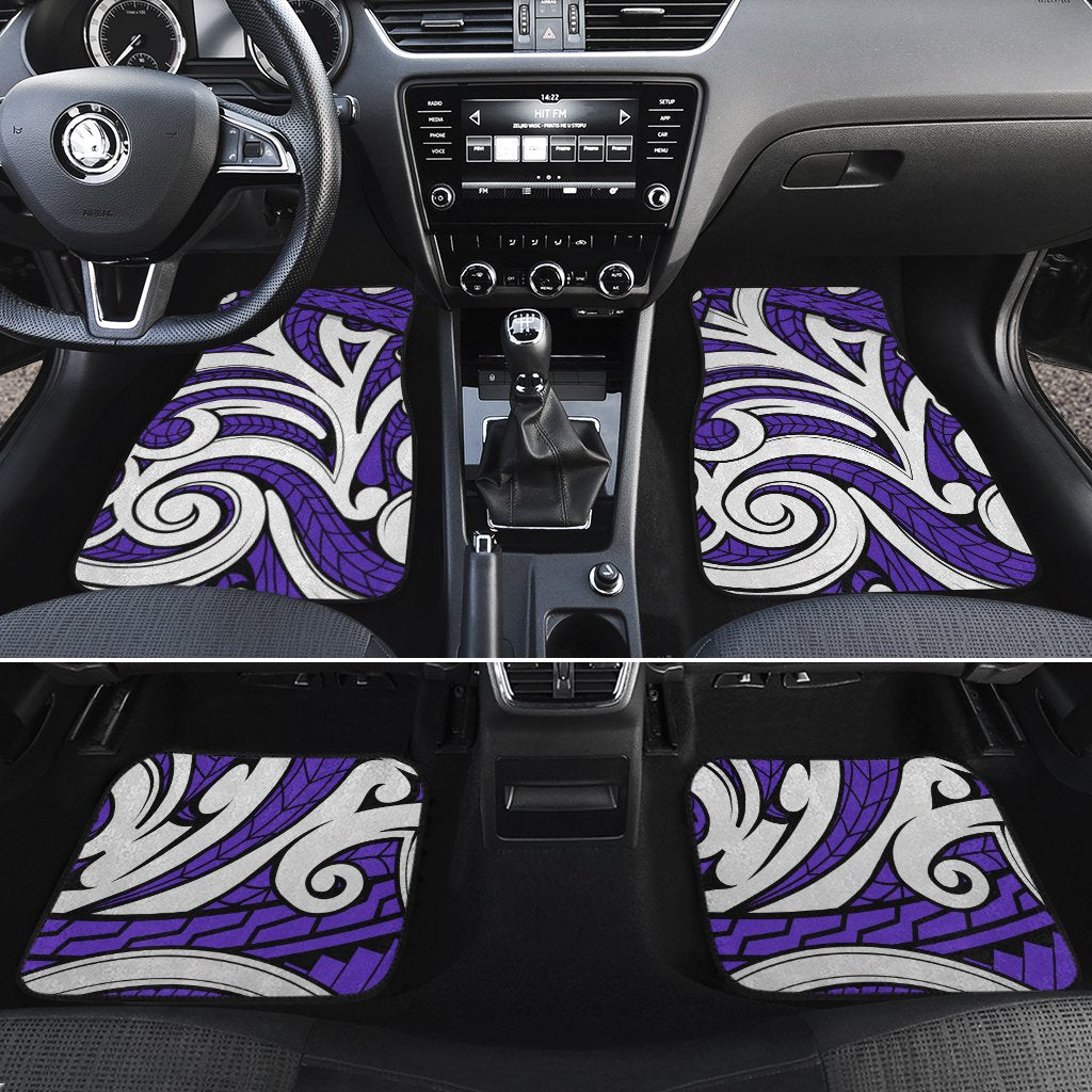 Polynesian Maori Ethnic Ornament Violet Hawaii Car Floor Mats White One Size - Polynesian Pride