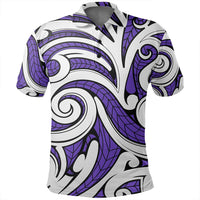 Unisex Polynesian Maori Ethnic Ornament Violet Polo Shirt - Polynesian Pride
