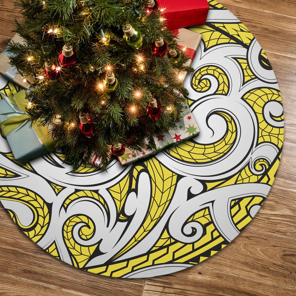 Polynesian Maori Ethnic Ornament Yellow Tree Skirt 85x85 cm Yellow Tree Skirt - Polynesian Pride