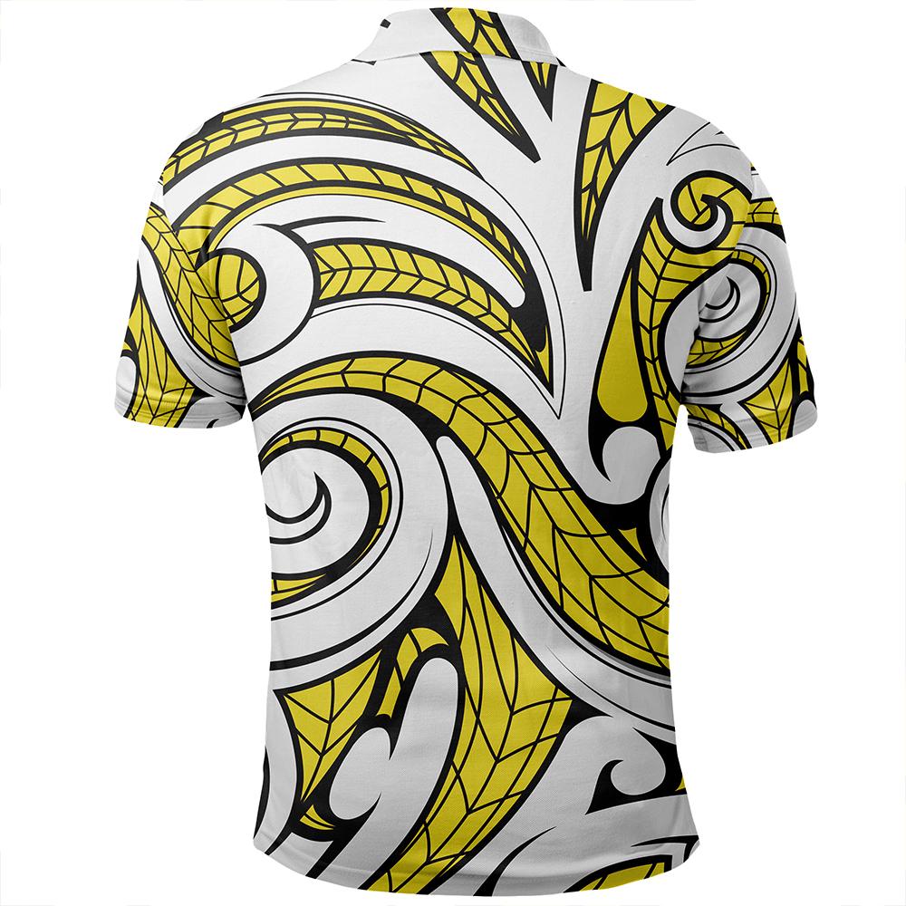 Unisex Polynesian Maori Ethnic Ornament Yellow Polo Shirt - Polynesian Pride