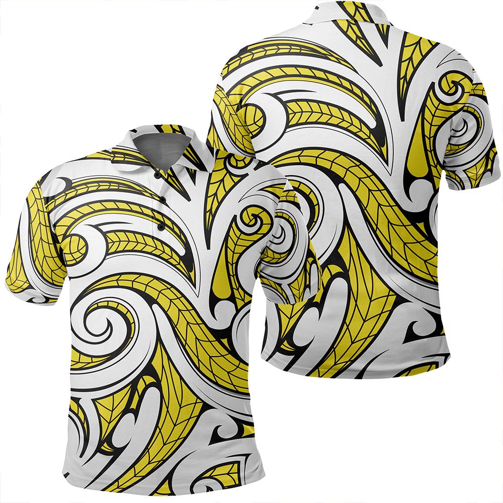 Unisex Polynesian Maori Ethnic Ornament Yellow Polo Shirt Unisex Art - Polynesian Pride