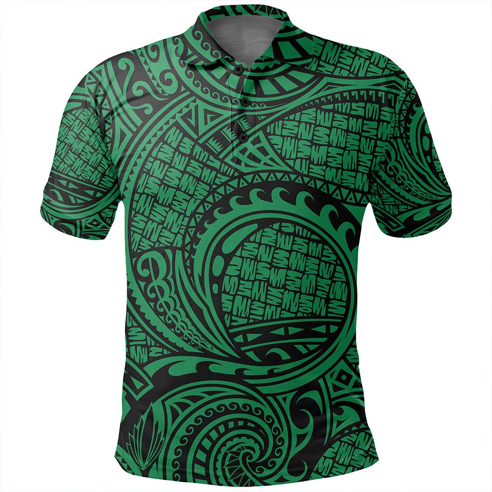 Unisex Polynesian Maori Lauhala Green Polo Shirt - Polynesian Pride