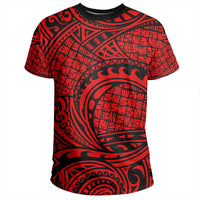 Polynesian Maori Lauhala Red T Shirt - Polynesian Pride