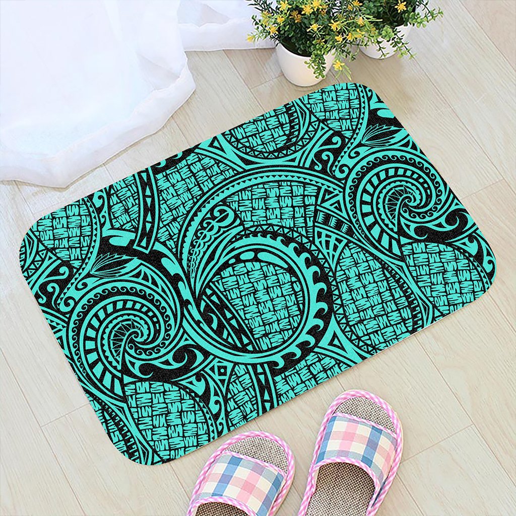 Polynesian Maori Lauhala Turquoise Hawaii Door Mat Door Mat Turquoise - Polynesian Pride