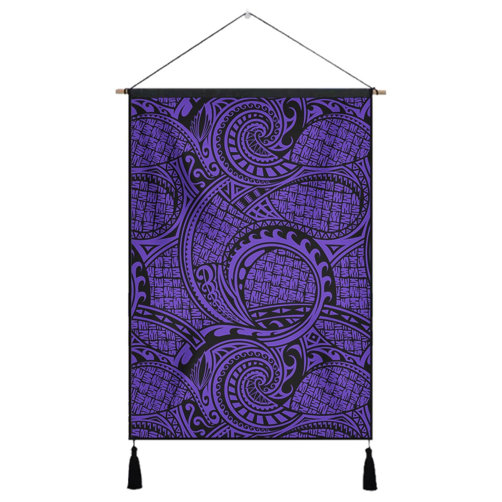 Polynesian Maori Lauhala Violet Hanging Poster - AH Hanging Poster 43 x 65 cm Cotton And Linen - Polynesian Pride