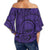 Polynesian Maori Lauhala Violet Hawaii Women's Off Shoulder Wrap Waist Top - Polynesian Pride