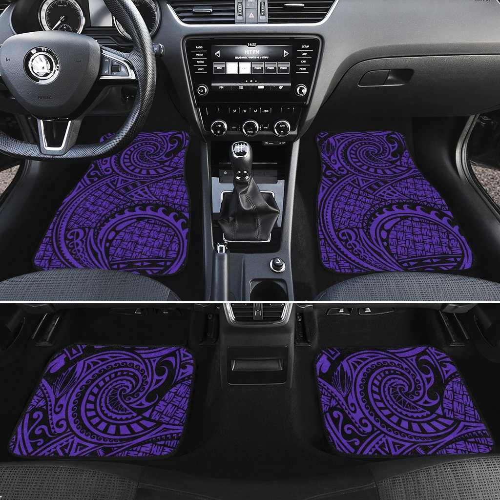 Polynesian Maori Lauhala Violet Hawaii Car Floor Mats White One Size - Polynesian Pride