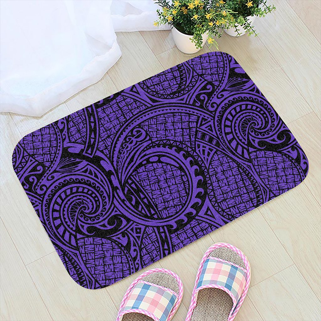 Polynesian Maori Lauhala Violet Hawaii Door Mat Door Mat Black - Polynesian Pride