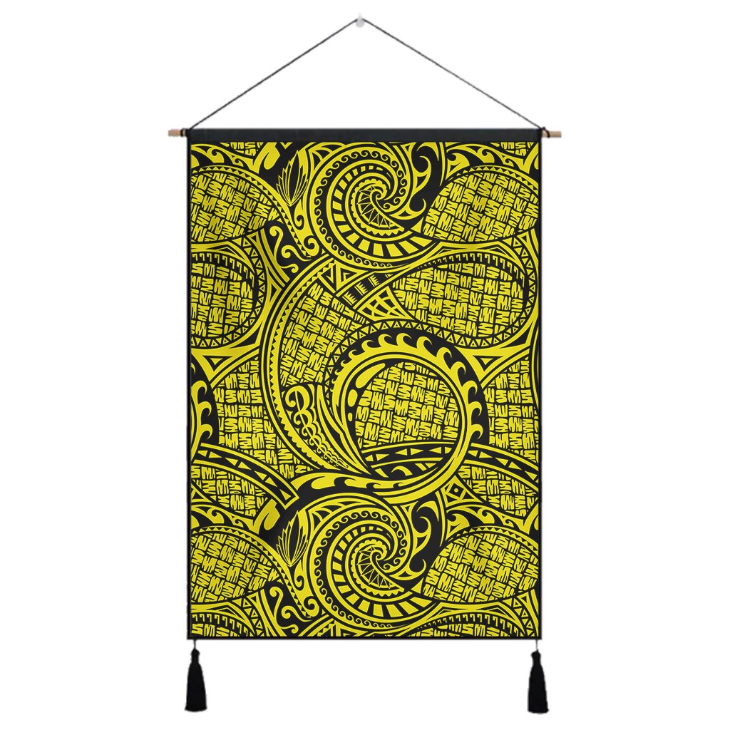 Polynesian Maori Lauhala Yellow Hanging Poster - AH Hanging Poster 43 x 65 cm Cotton And Linen - Polynesian Pride