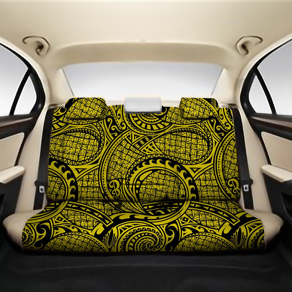 Polynesian Maori Lauhala Yellow Back Seat Cover One Size Yellow Back Car Seat Covers - Polynesian Pride