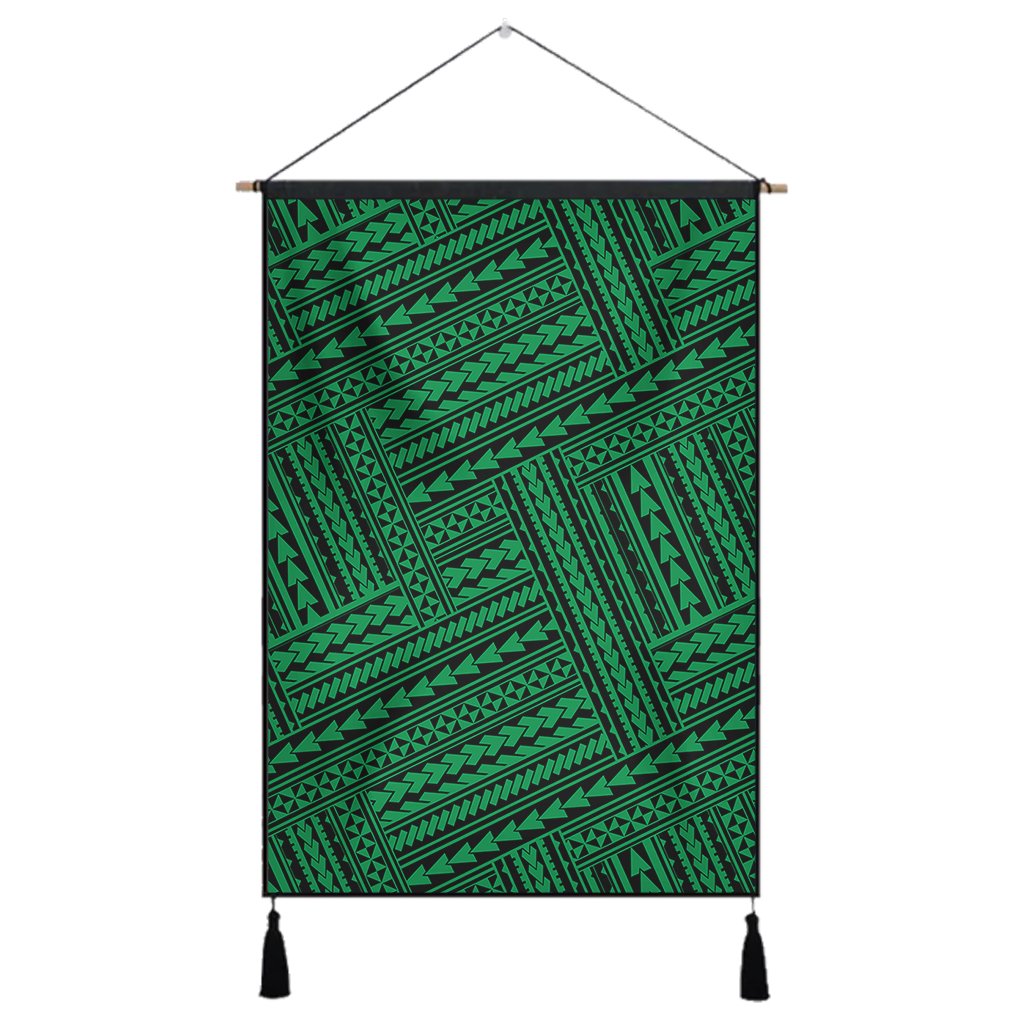 Polynesian Nation Green Hanging Poster - AH Hanging Poster 43 x 65 cm Cotton And Linen - Polynesian Pride