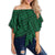 Polynesian Nation Green Hawaii Women's Off Shoulder Wrap Waist Top Green Female - Polynesian Pride