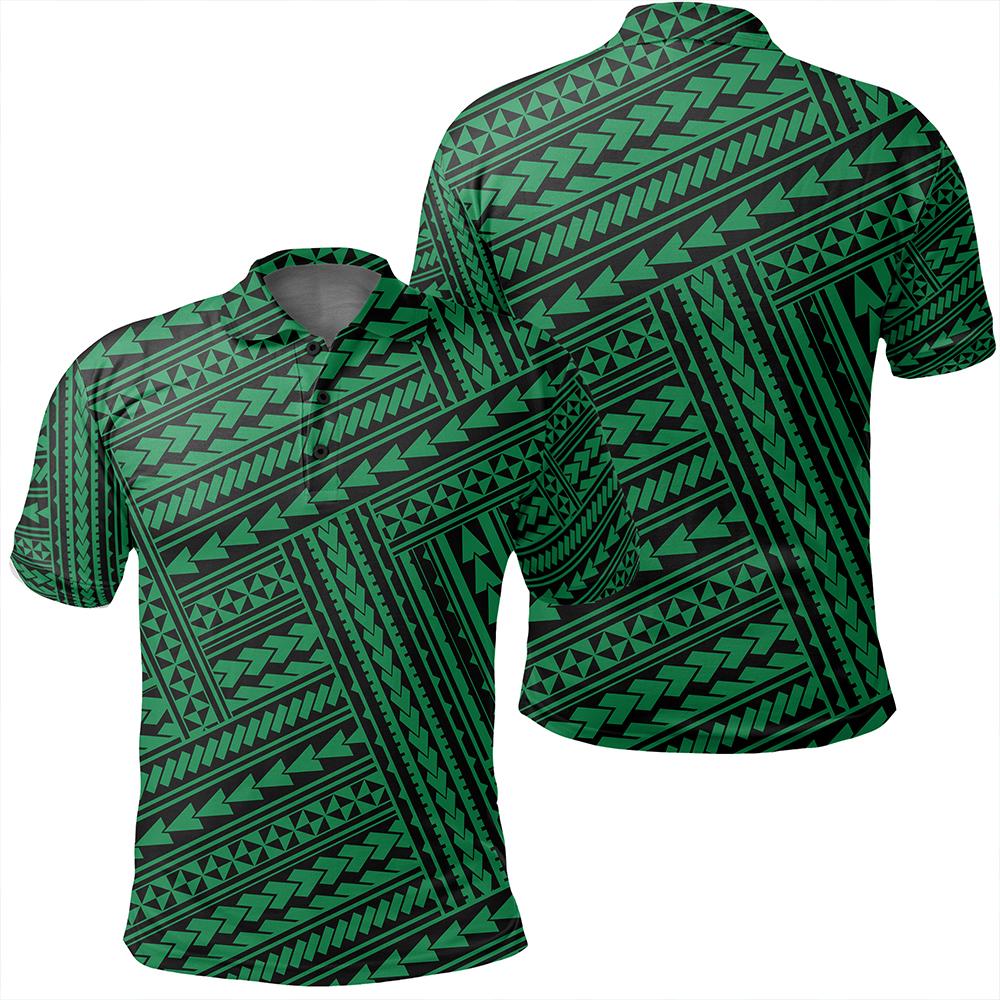 Unisex Polynesian Nation Green Polo Shirt Unisex Art - Polynesian Pride