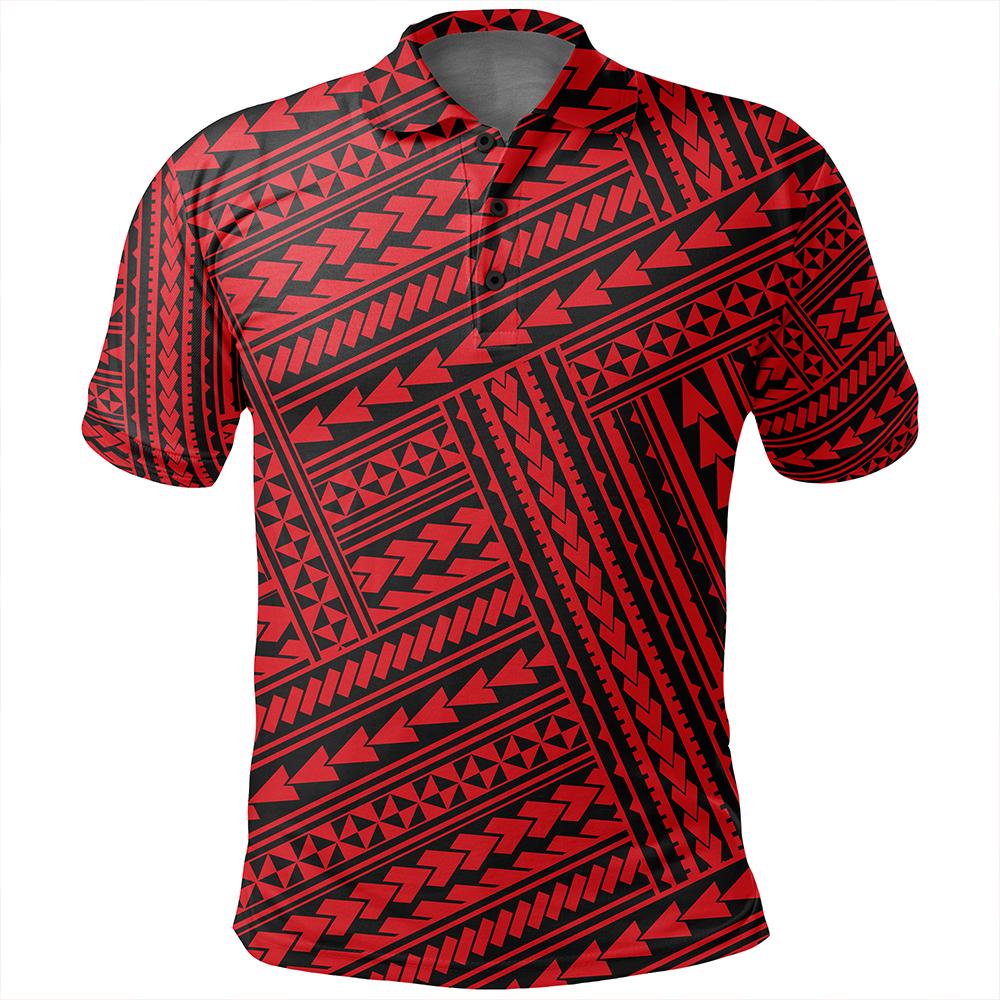 Unisex Polynesian Nation Red Polo Shirt - Polynesian Pride