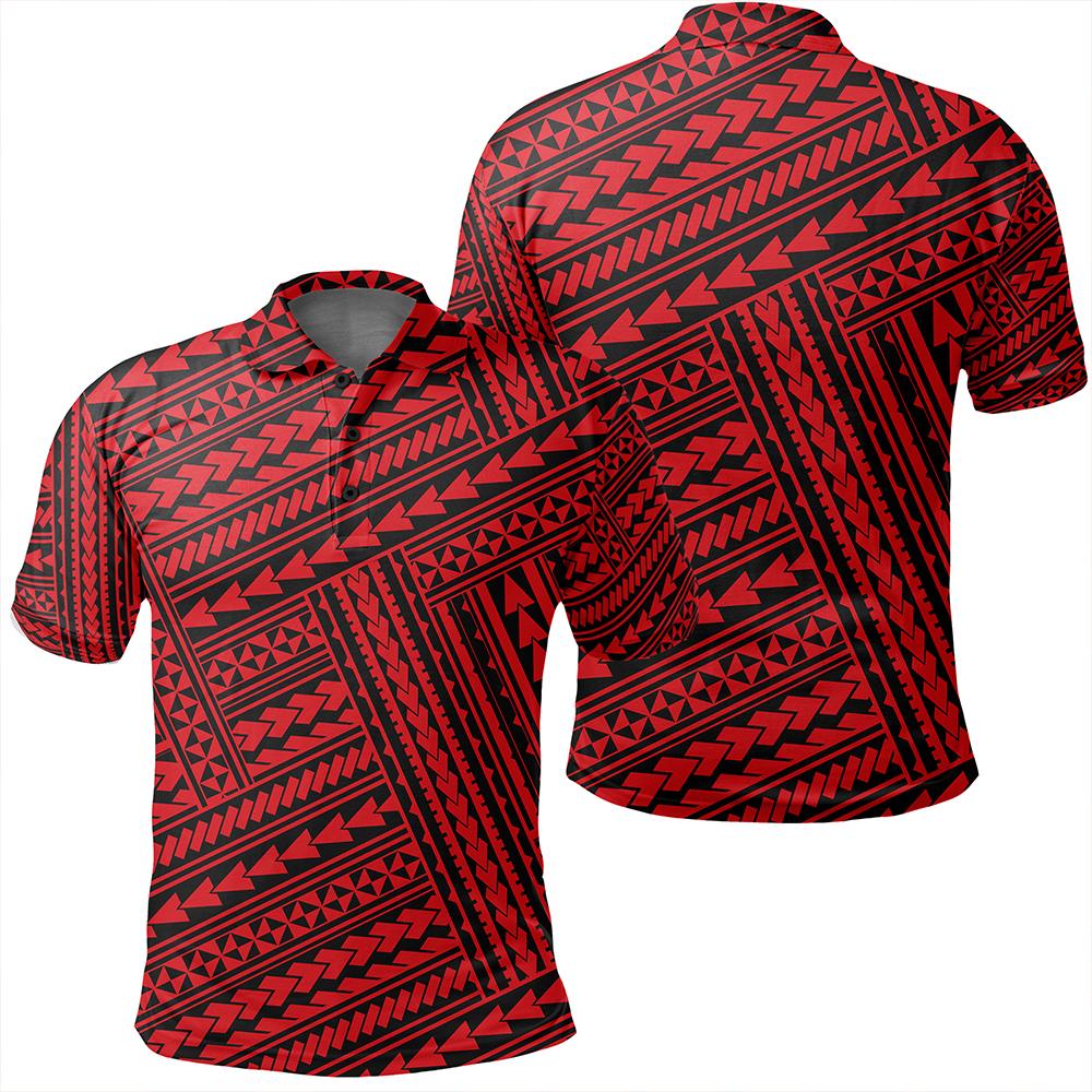 Unisex Polynesian Nation Red Polo Shirt Unisex Art - Polynesian Pride