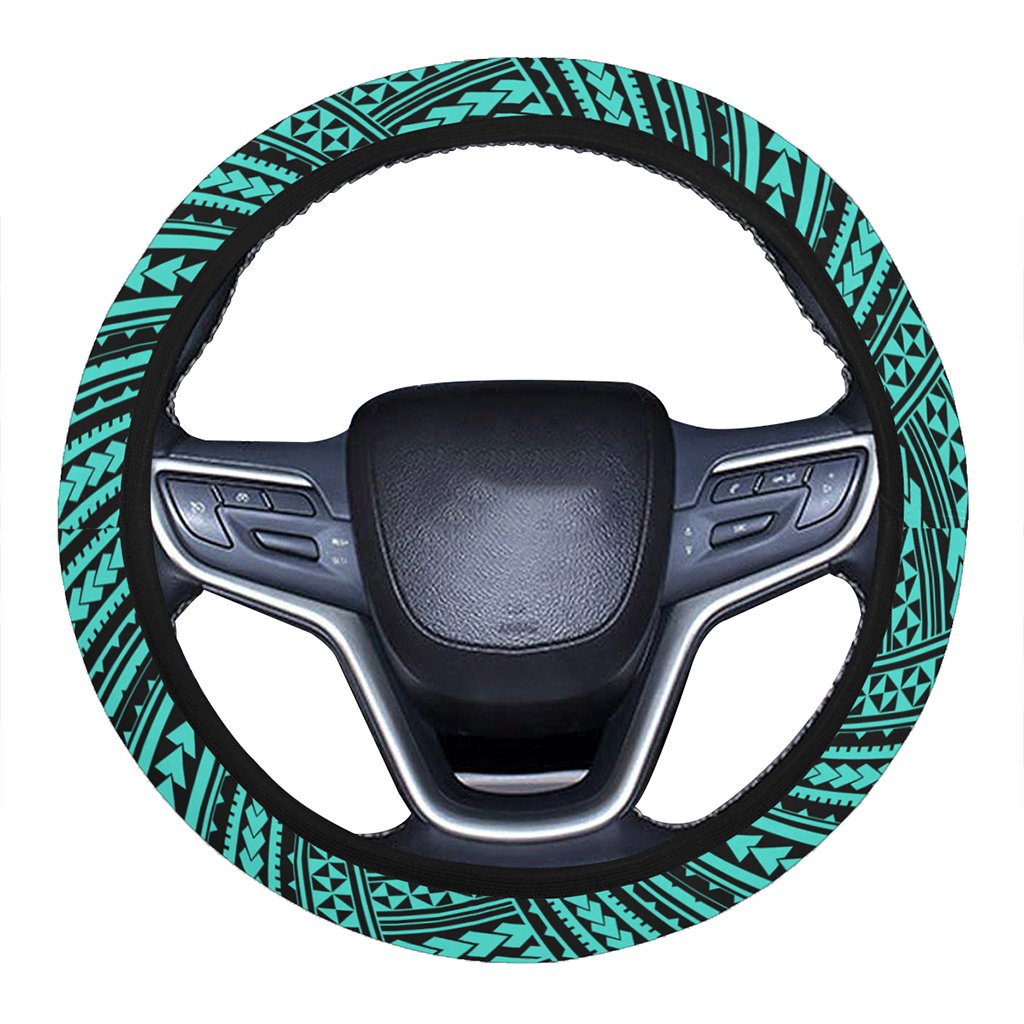 Polynesian Nation Turquoise Hawaii Steering Wheel Cover with Elastic Edge One Size Turquoise Steering Wheel Cover - Polynesian Pride