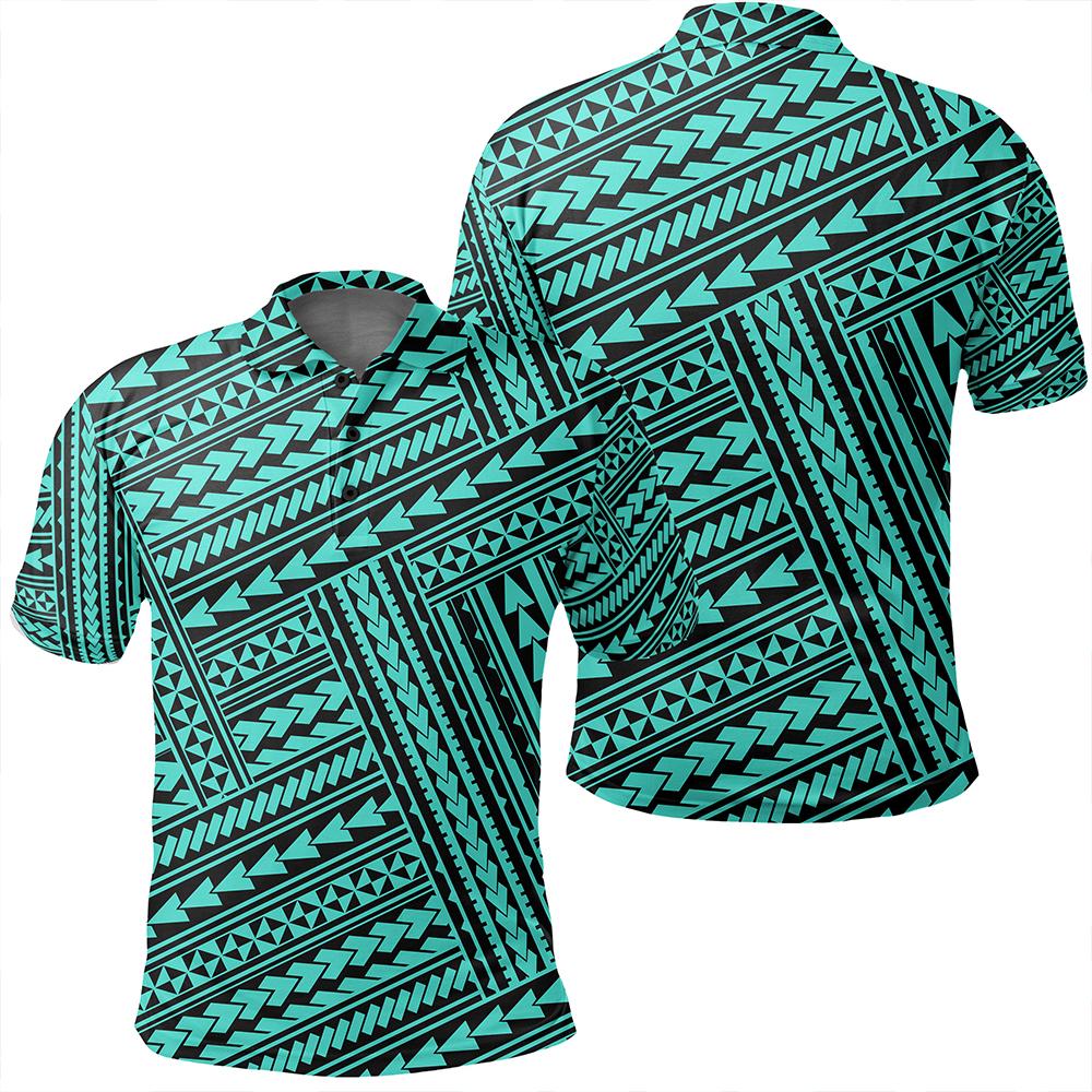 Unisex Polynesian Nation Turquoise Polo Shirt Unisex Art - Polynesian Pride