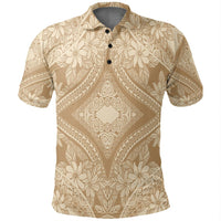 Unisex Polynesian Plumeria Mix Gold Polo Shirt - Polynesian Pride