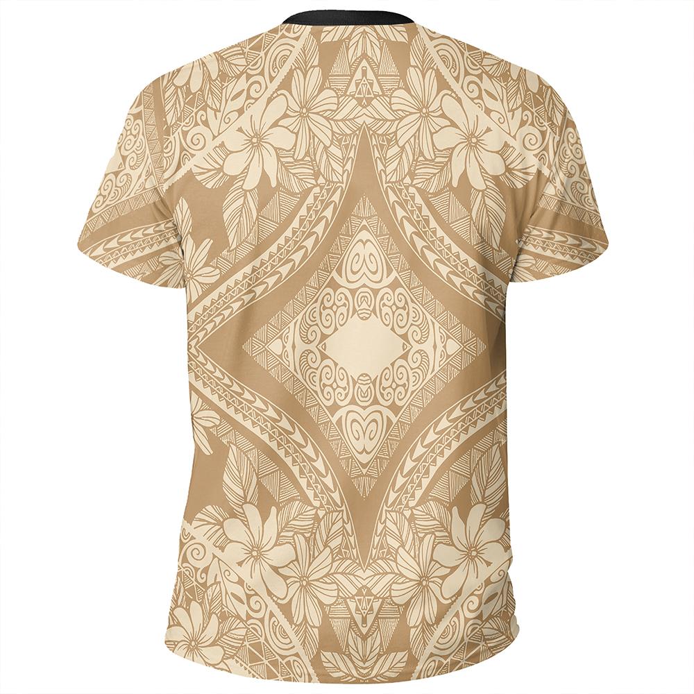 Polynesian Plumeria Mix Gold T Shirt - Polynesian Pride