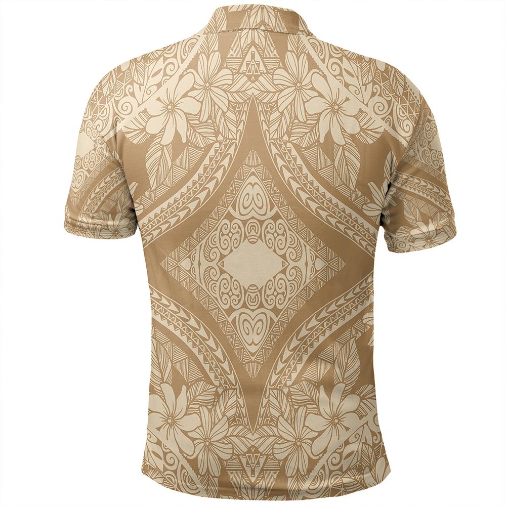 Unisex Polynesian Plumeria Mix Gold Polo Shirt - Polynesian Pride