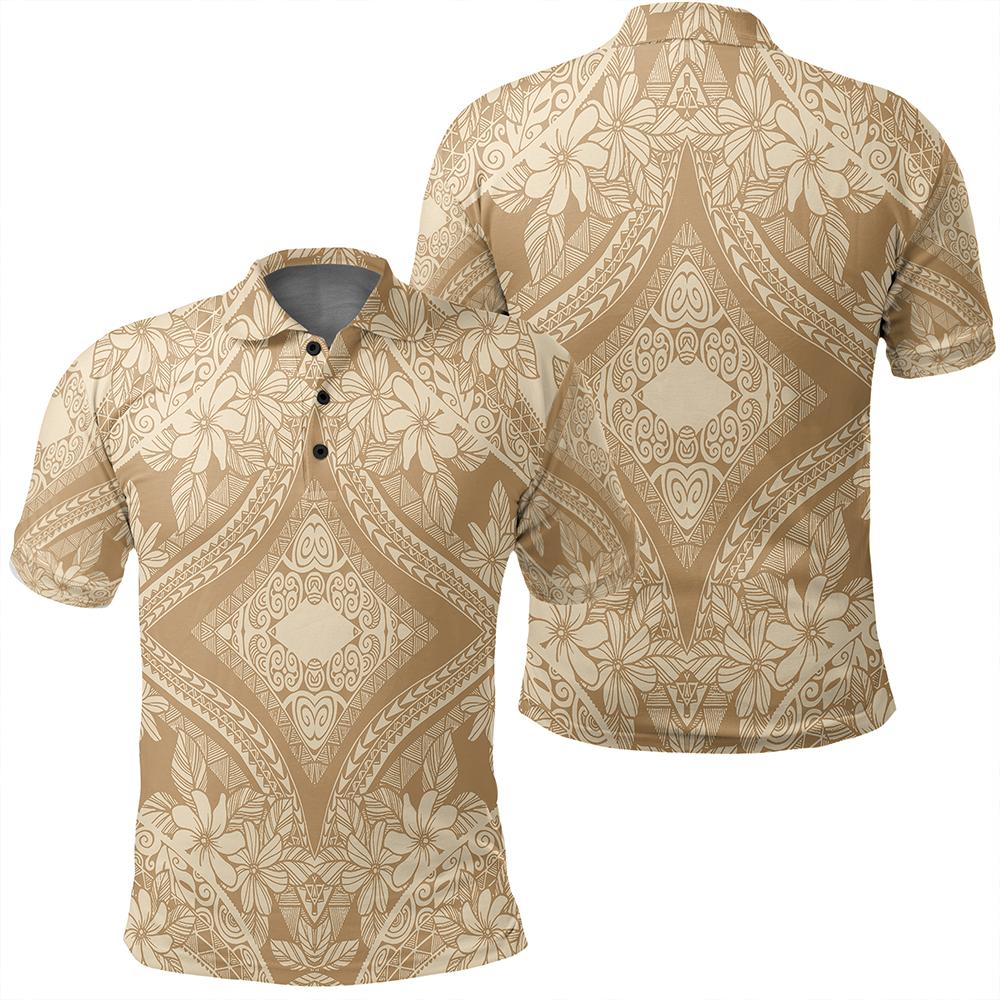 Unisex Polynesian Plumeria Mix Gold Polo Shirt Unisex Art - Polynesian Pride